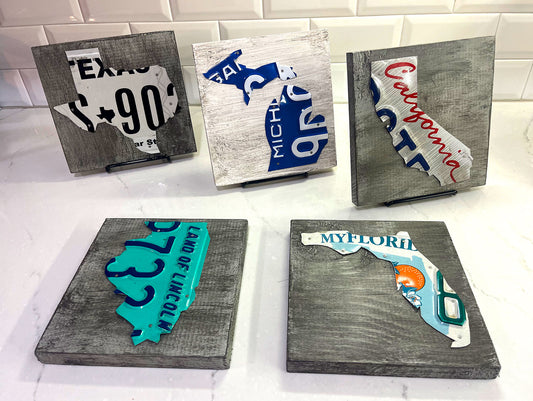 State License Plate Map 7 x 7s
