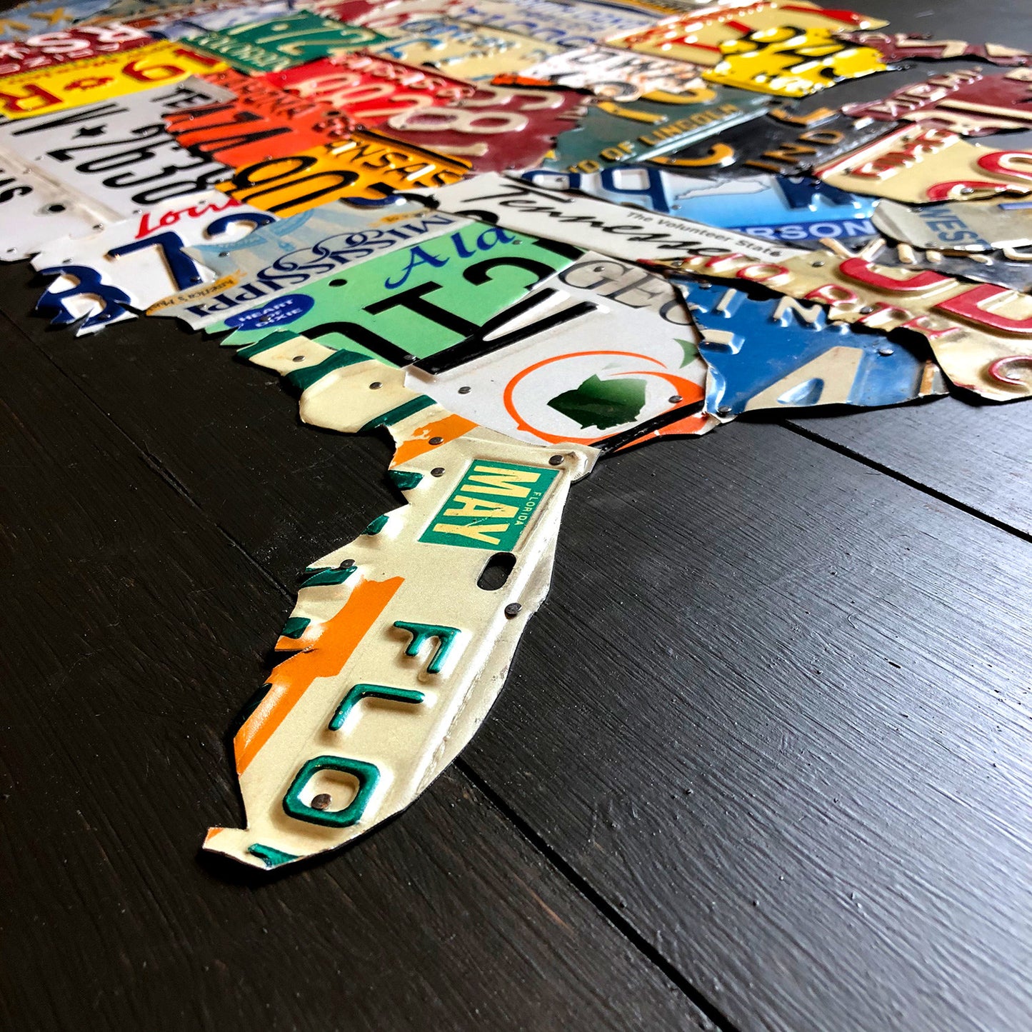 Large USA License Plate Map