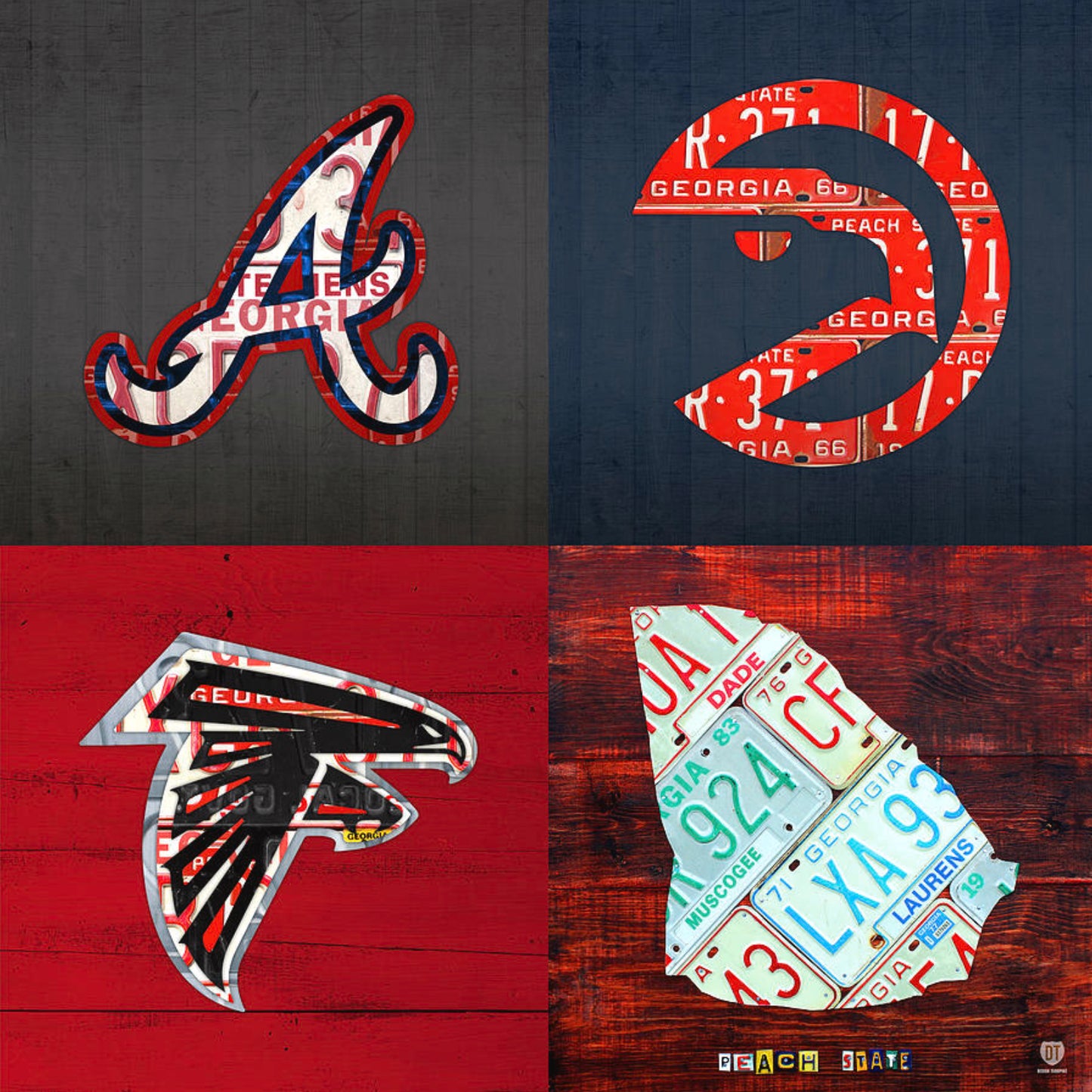 4 Sport Team License Plate Art Collage