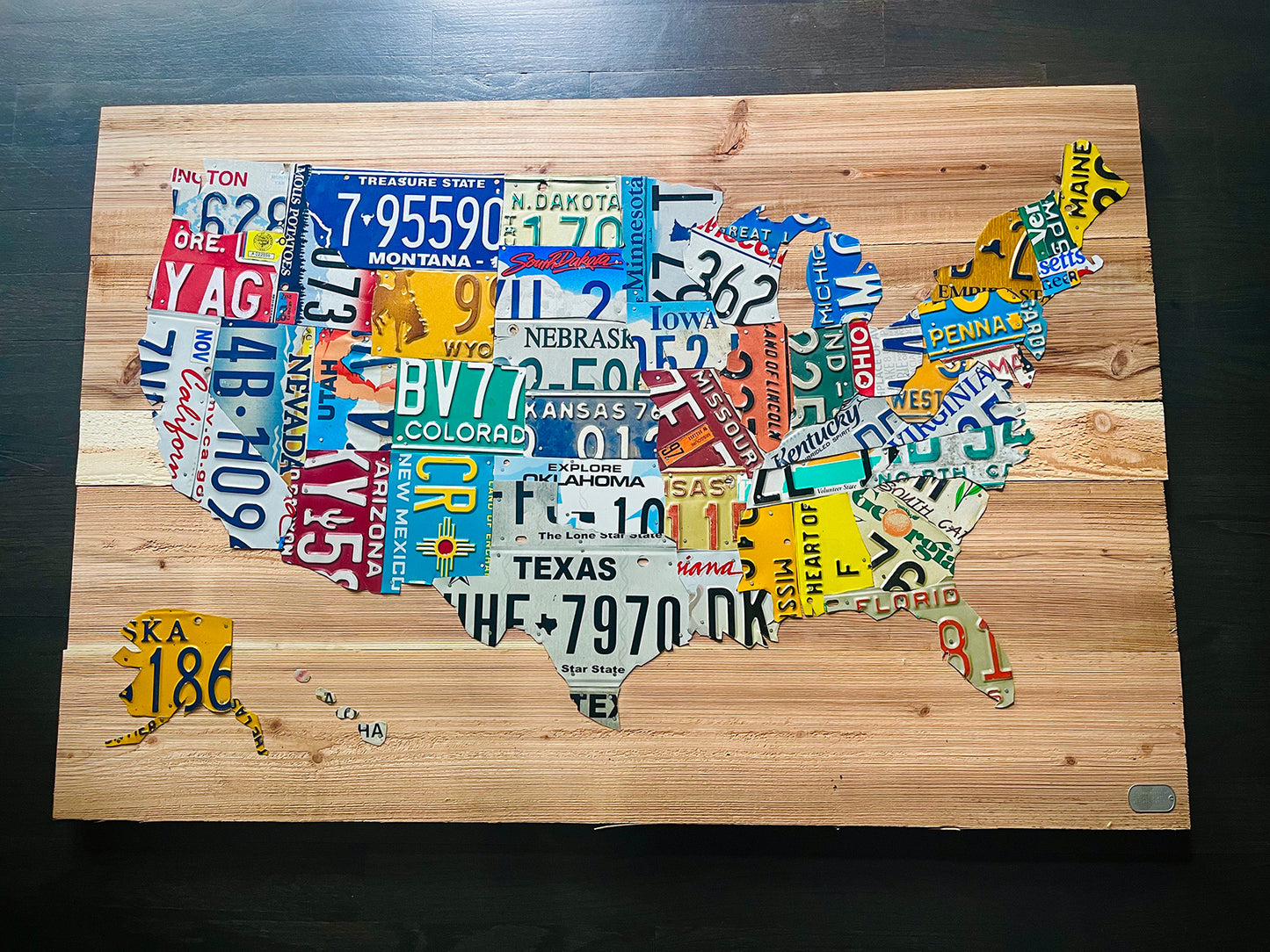 IN-STOCK Large USA Map on Cedar Planks