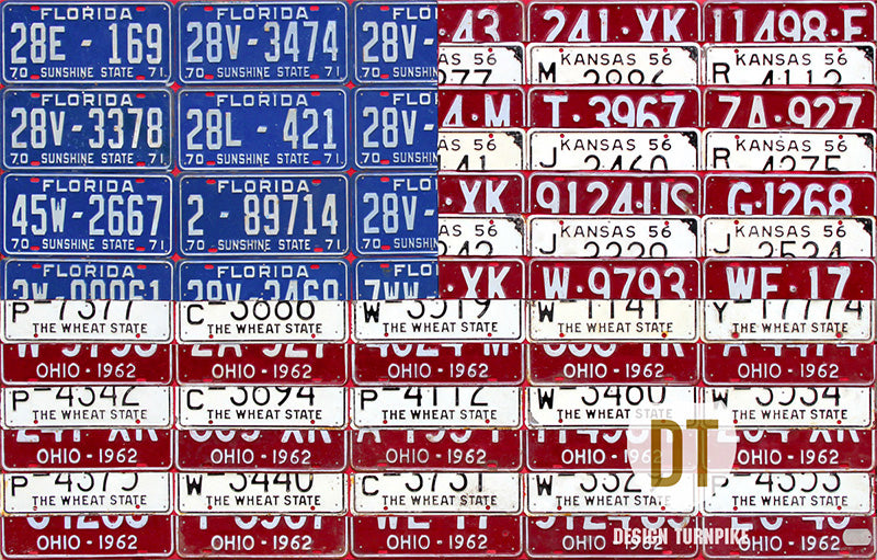 License Plate American Flag Art
