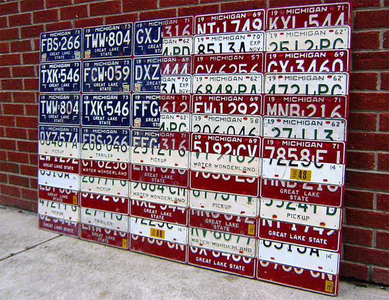 Commissioned License Plate American Flag Art