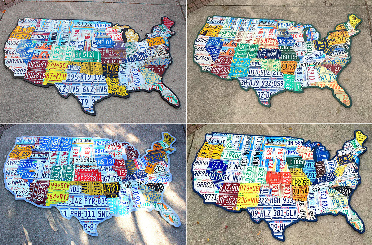 Absolutely Huge License Plate Map of the USA