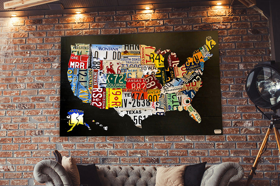 Hybrid USA License Plate Map - Custom Order