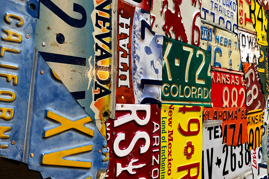 Hybrid USA License Plate Map - Custom Order