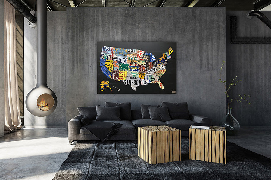 Hybrid USA License Plate Map - Custom Order