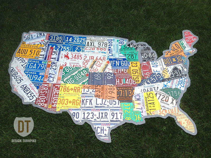 Absolutely Huge License Plate Map of the USA