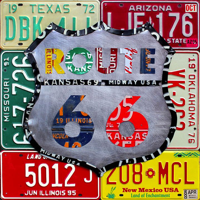 Route 66 License Plate Art