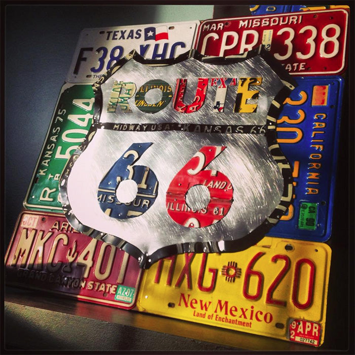 Commissioned Route 66 License Plate Art