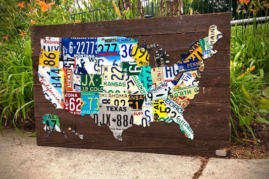 Special Edition USA License Plate Map - Custom Order