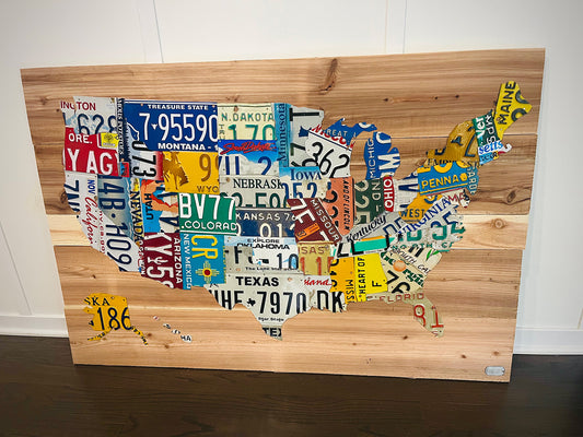 In-Stock Large USA Map on Cedar Planks