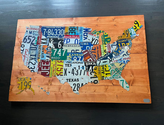 In-Stock Large USA Map on Colonial Maple Planks