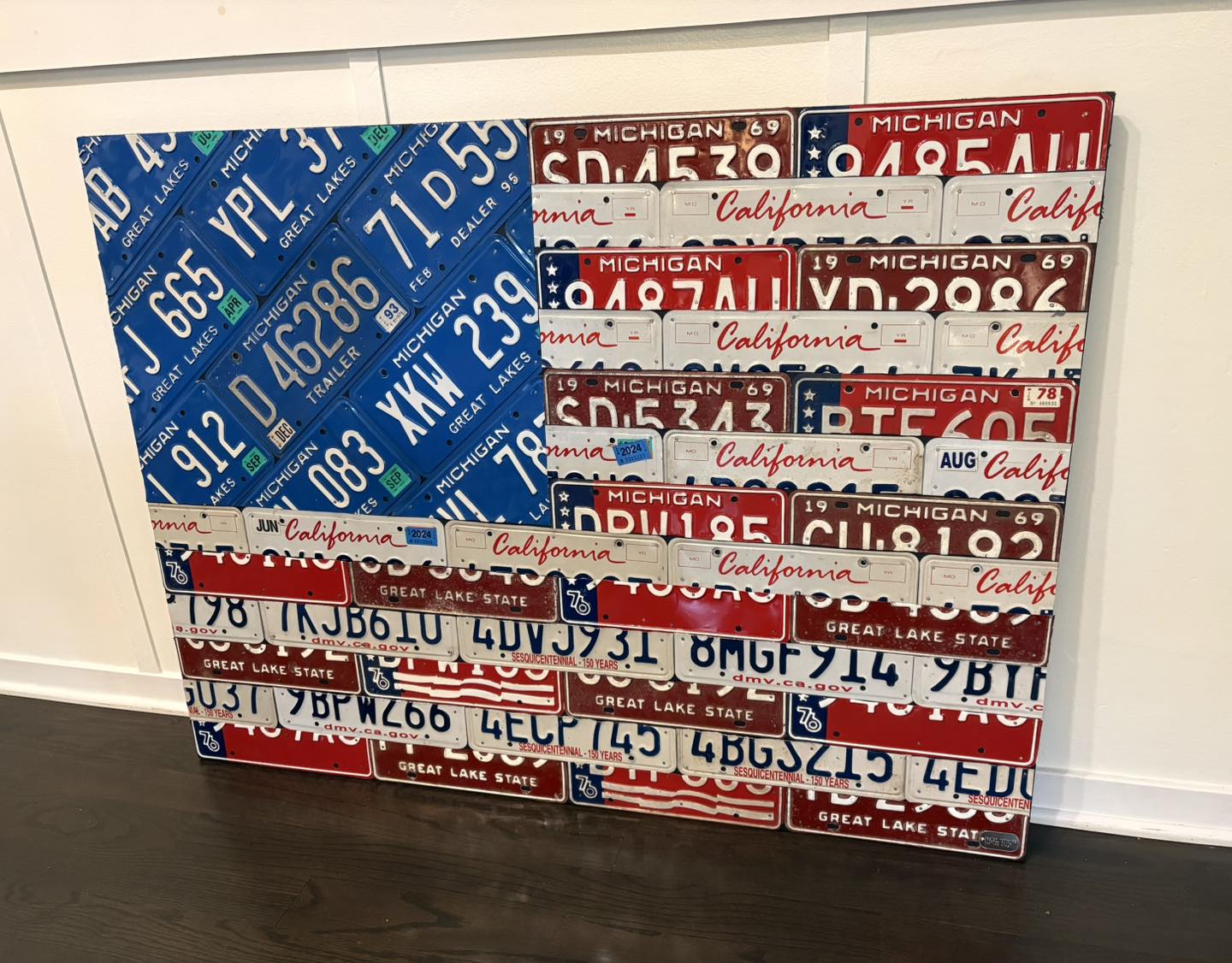 In-Stock Large License Plate American Flag Art