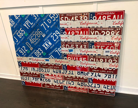 In-Stock Large License Plate American Flag Art