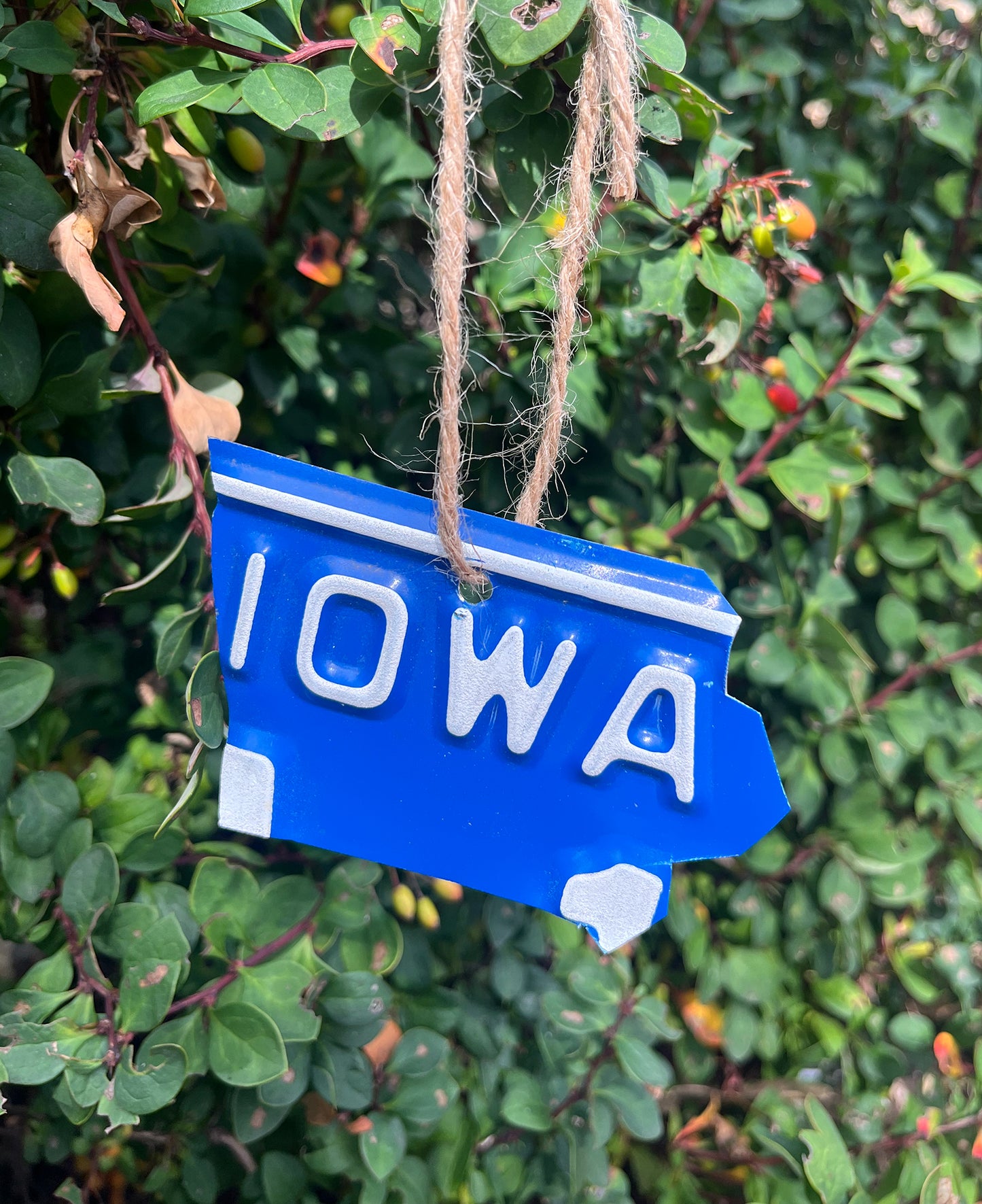 State Shape License Plate Ornament