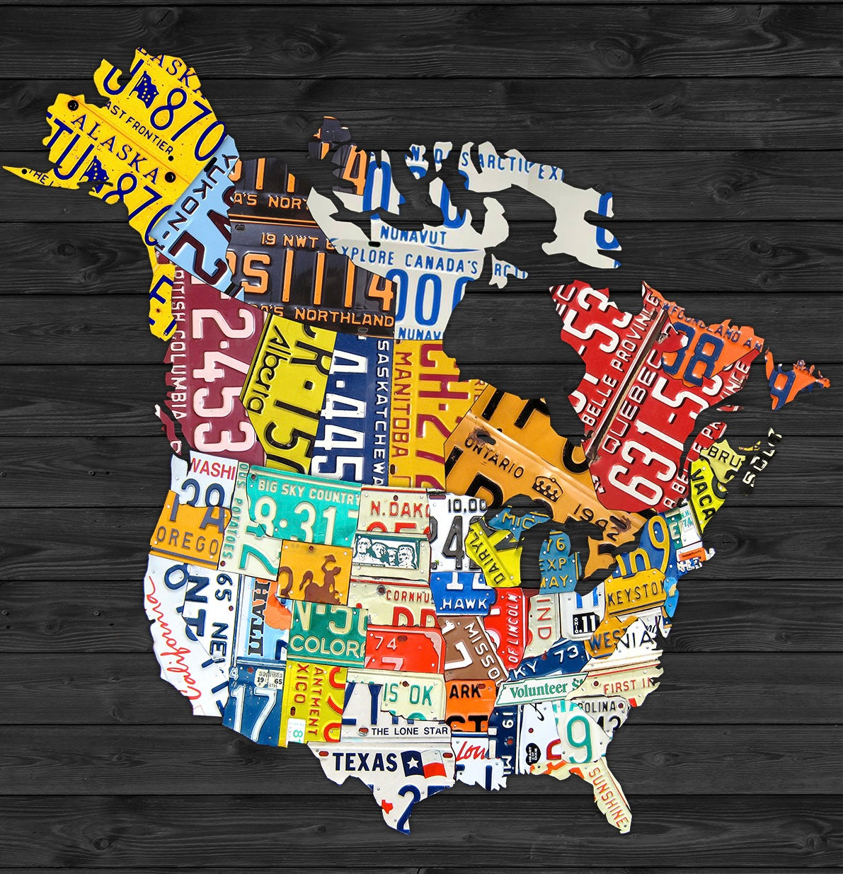 Silhouette Cut of North America 40 x 40