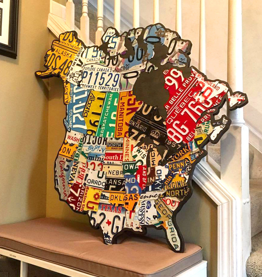 Silhouette Cut of North America 40 x 40