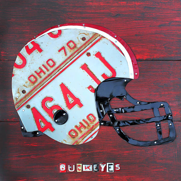 Football Helmet License Plate Art