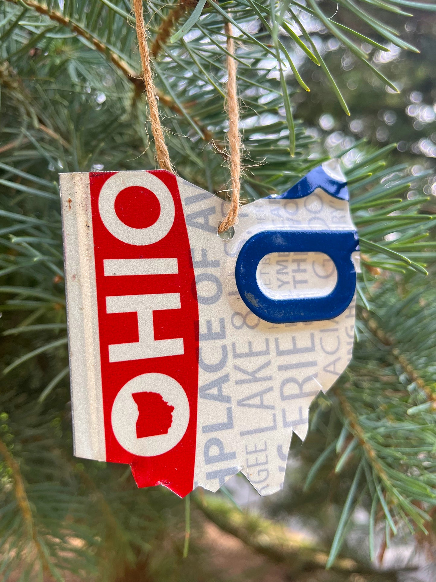 State Shape License Plate Ornament