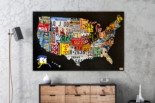 Commissioned Hybrid USA License Plate Map