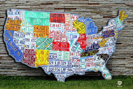 Absolutely Huge License Plate Map of the USA