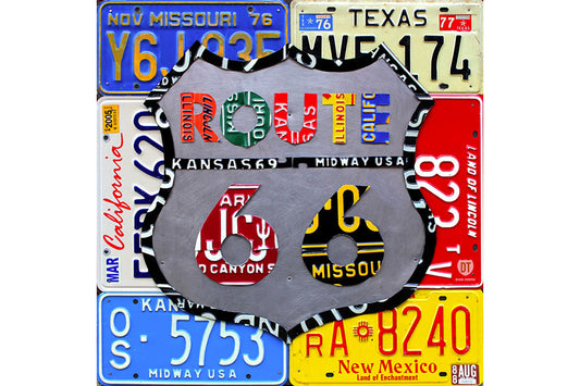 Commissioned Route 66 License Plate Art